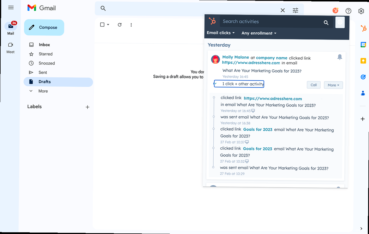 Illustration for Screenshots of HubSpot settings menus related to enabling and customizing email tracking. How to use hubspot email tracking - Screenshots of HubSpot settings menus related to enabling and customizing email tracking.