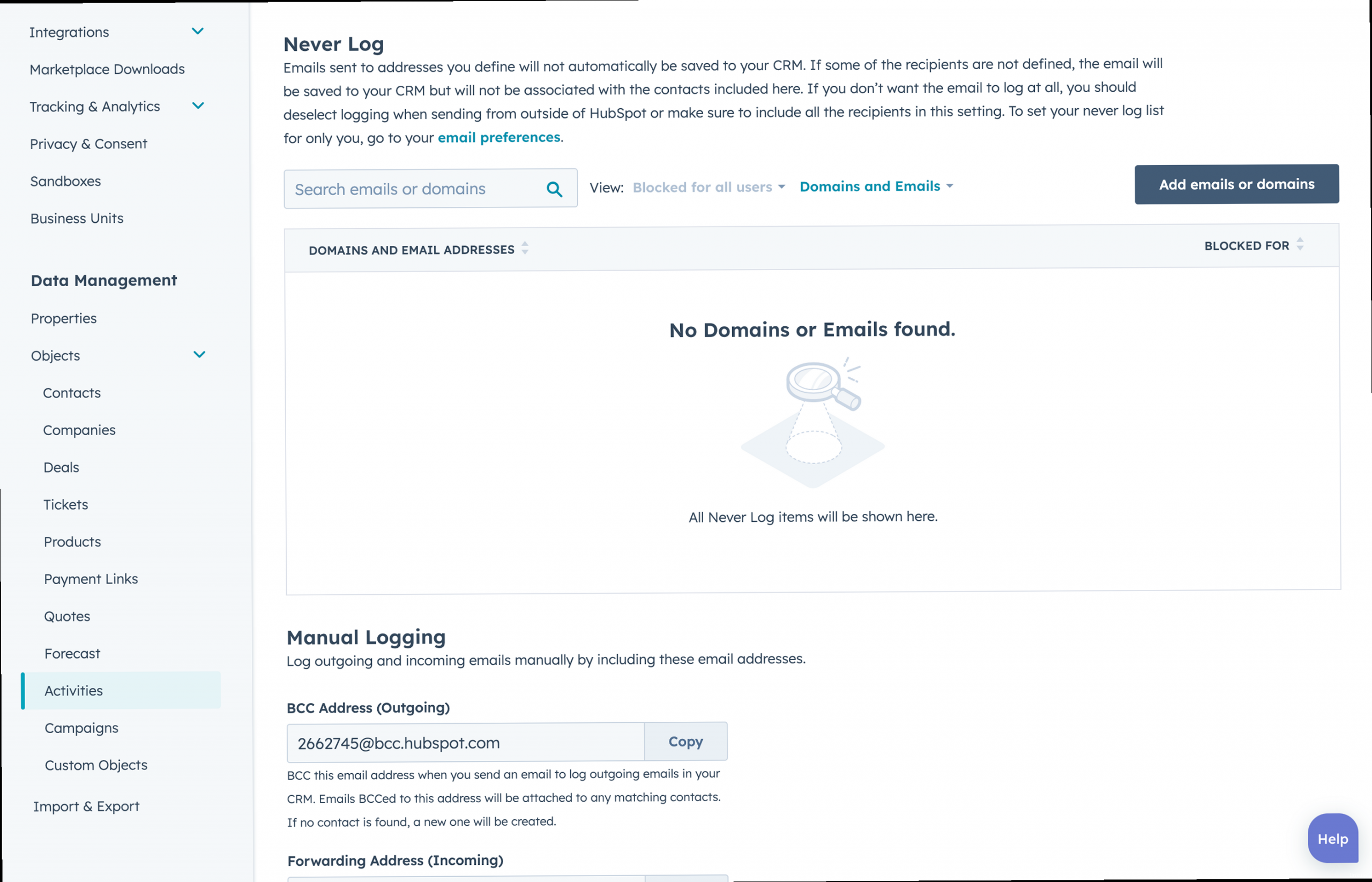 Illustration for A screenshot of the Hubspot connected email accounts settings page, highlighting potential connection errors. Hubspot not logging emails - A screenshot of the Hubspot connected email accounts settings page, highlighting potential connection errors.