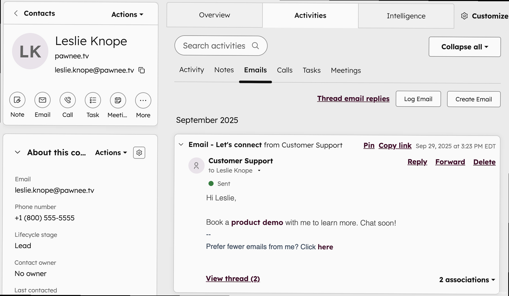 Illustration for Screenshot of HubSpot inbox connection settings. How to log an email in hubspot - Screenshot of HubSpot inbox connection settings.