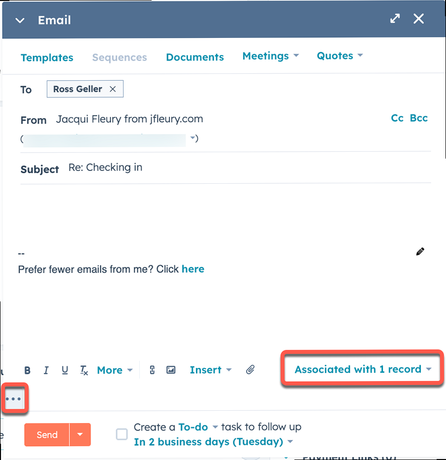 Illustration for Screenshot showing the How to send an email through hubspot - Screenshot showing the