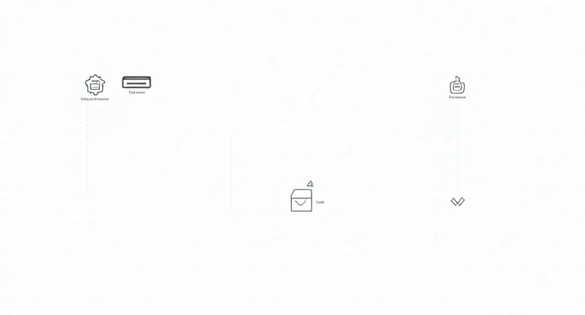 An illustrative image depicting a simplified email campaign workflow, showing steps like list building, email creation, sending, and analytics. Include minimalist icons representing these stages, in a clean, infographic style with a focus on ease of use. Dimensions: 800x450.