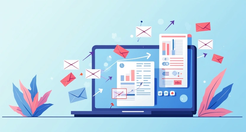 An illustrative image representing the impact of reliable SMTP on email marketing and cold outreach success. Visualize emails flowing smoothly and efficiently, reaching target audiences, leading to positive engagement (e.g., opened envelopes, a 'success' checkmark, growth charts). Can subtly incorpo