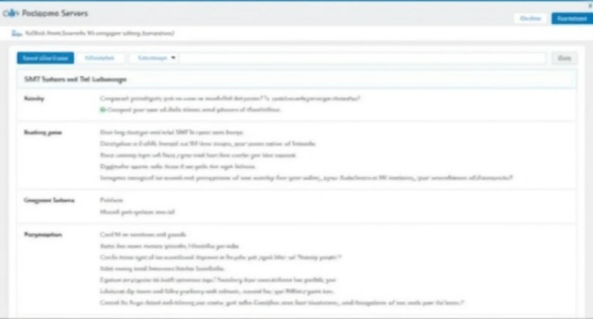 An illustrative, clean 800x450 image depicting a user interface screenshot or a stylized diagram showing the steps for configuring multiple SMTP servers within an email marketing platform, specifically hinting at Postigo's UI elements. Focus on connection settings or server list management.