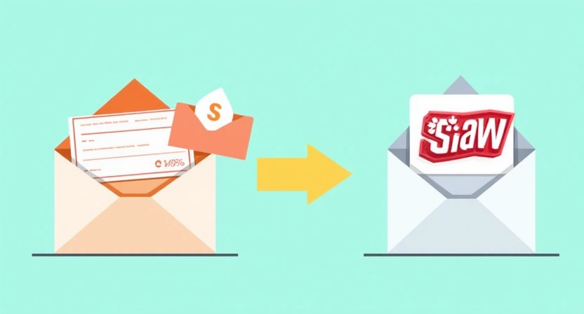 An illustrative image demonstrating the positive outcome of email warm-up: a successfully delivered email landing directly in an inbox, avoiding a spam folder. Show a clear path for an email icon entering a clean, professional inbox UI, with a 'spam' folder icon clearly bypassed or crossed out. Brig