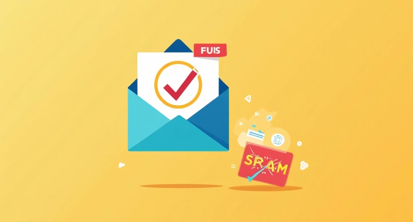An illustrative image showing an email successfully bypassing a spam filter and landing in an inbox. Could depict a stylized inbox icon with a checkmark, and a 'spam' folder icon crossed out. Bright, encouraging colors. Aspect ratio 800x450.